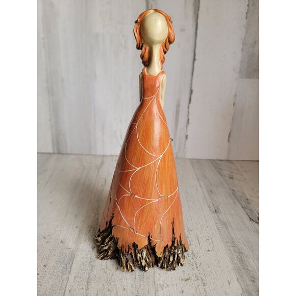 Orange spider web witch pumpkin unique Halloween home decor - Picture 2 of 10